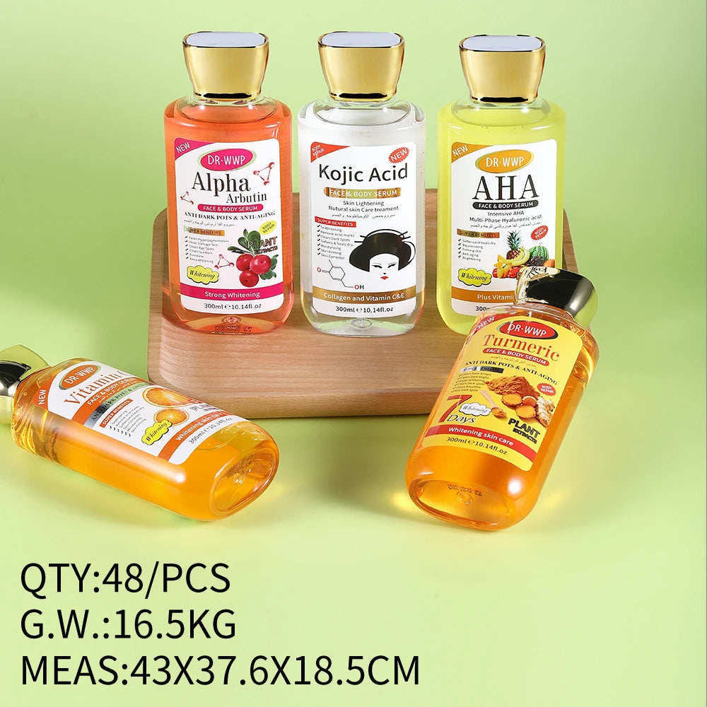 Vitamin C AHA Essence Original liquid Kojic Acid Face Serum Arbutin Brightn Moisturizing Turmeric Repair Lifting Skin Care 350ml