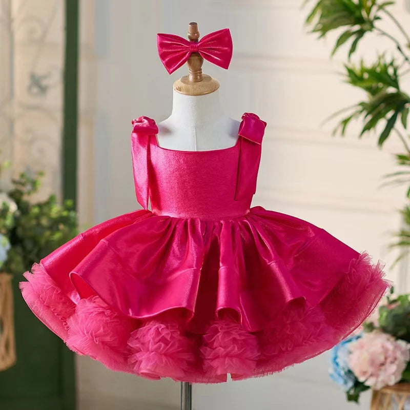 Dreamy Vow J703 Adorable Off-Shoulder 3D-Flower Baby Girl Dress With Tailing Princess Ball Gown for Kids Wedding Holiday Party