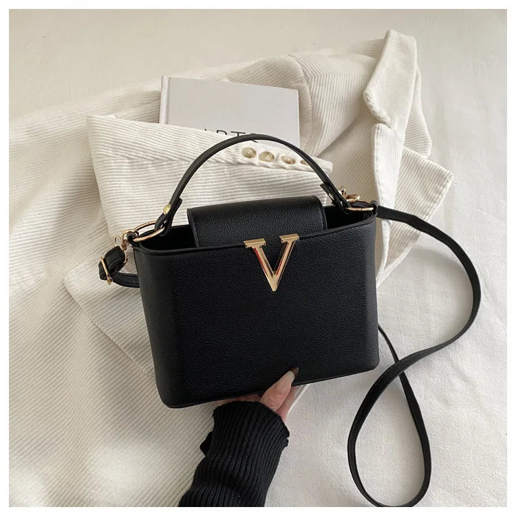 Minimalist Square Shoulder Bag - Women's PU Crossbody Handbag