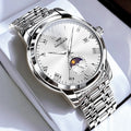 OLEVS 3656 Brand Men's Watches Fashion Original Quartz Watch for Man Waterproof Stainless Steel Luminous Wristwatch Moon Phase