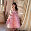 2023 New Summer Kids Princess Party Dresses for Girls Tassel Elegant Wedding Birthday Tutu Gown Children Pageant Layered Dress