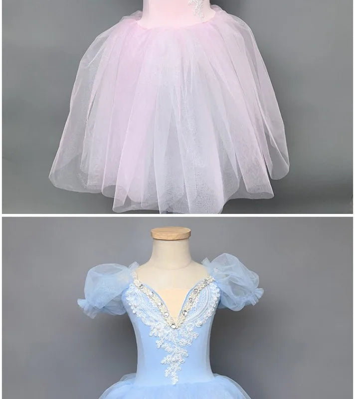 Kids Ballet Tutu Dress for Girls Performance Leotard Stage Costume Dance Wear Party Outfit Princess Fashion Children Clothing