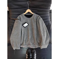 Black round Neck Long Sleeve Sweatshirt Men's Autumn Winter Heavyweight Base Layer Shirt Tianxing Comfortable Casual Style