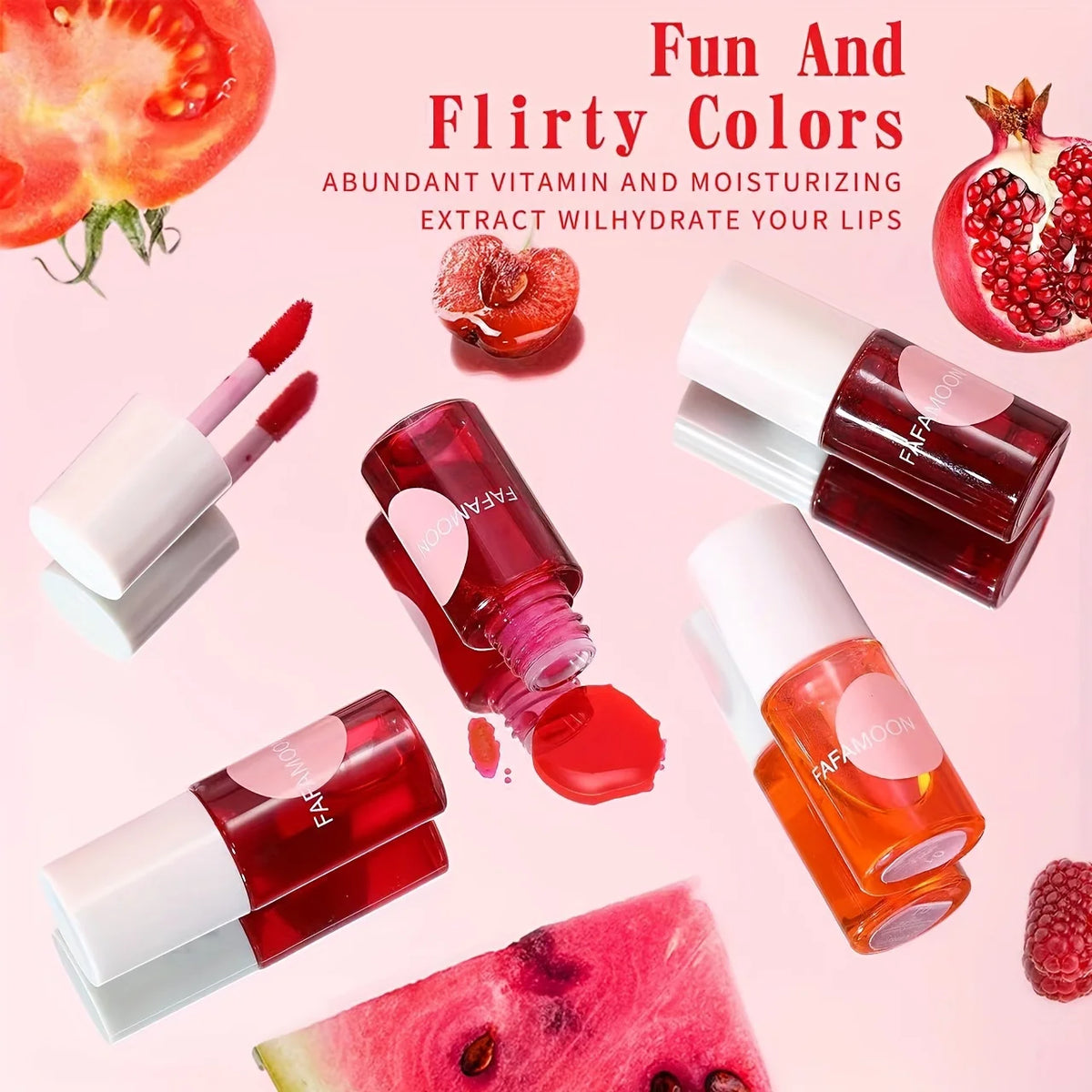 Fafamoon Fruity Lip Tint - Moisturizing Waterproof Liquid Lipstick