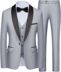 ULBYANRY Mens 3-Piece Suit Set (Jacket Vest Pants) Formal Business Tuxedo XXS-7XL Tailored Party Prom Wedding Suits