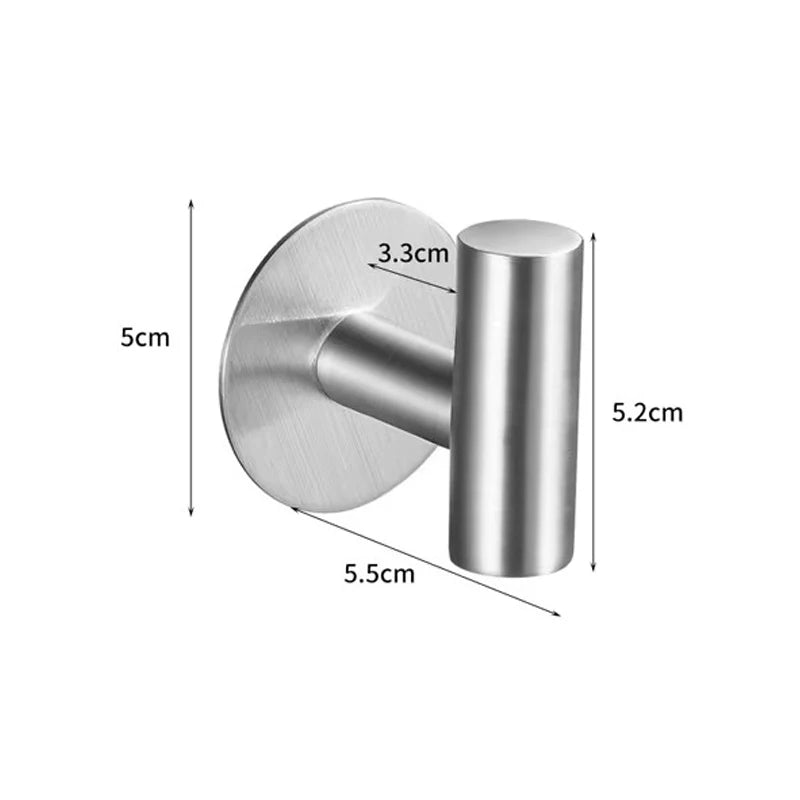Ganchos de toalla de baño de acero inoxidable 304, ganchos negros para abrigos y batas, ganchos de pared redondos para baño, organizador de cocina, herrajes