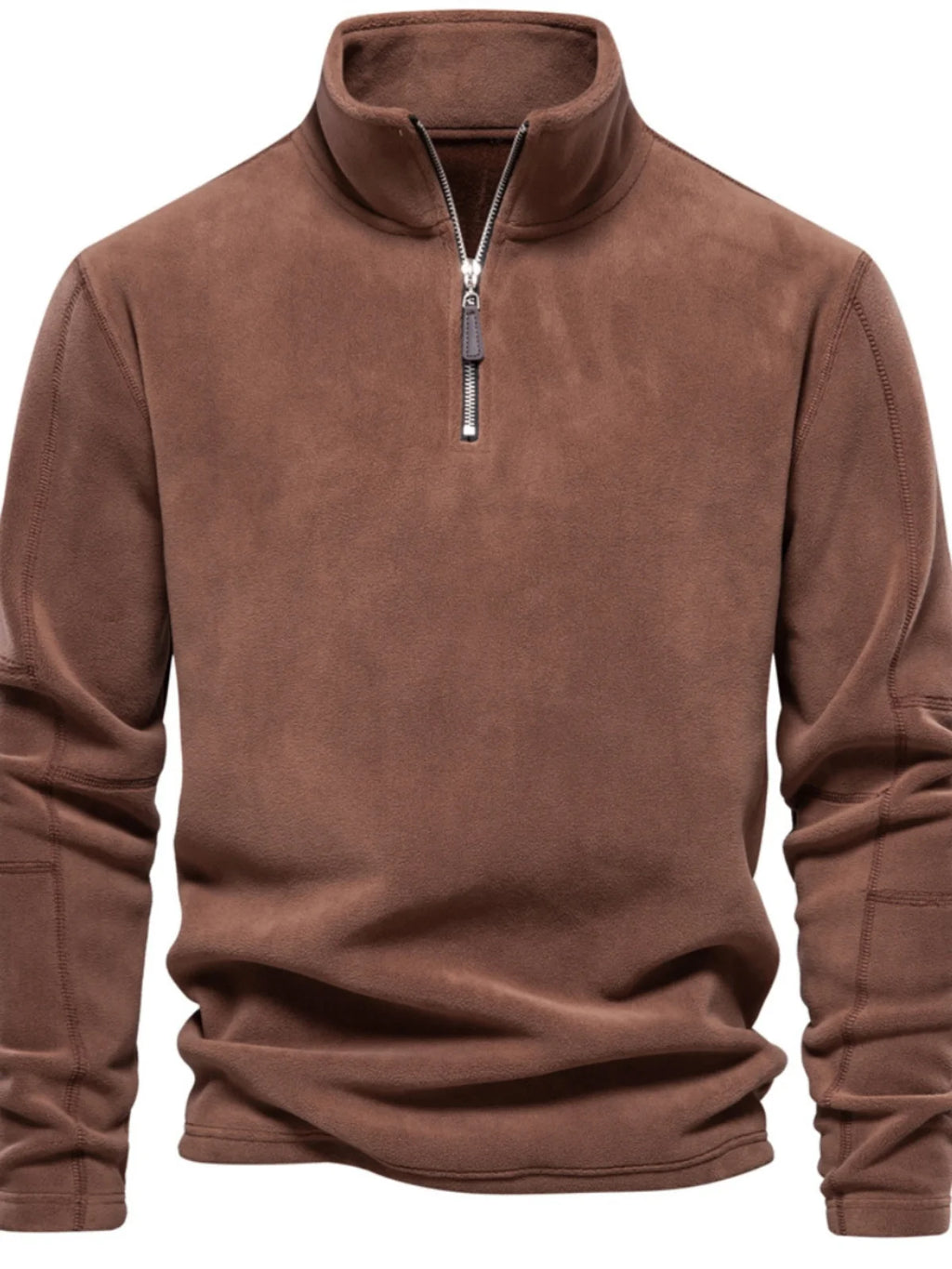 Men's Fleece Lined Hoodie Zip up Long Sleeve Stand Collar Versatile Winter Sweatshirt Business Casual Comfortable Polyester