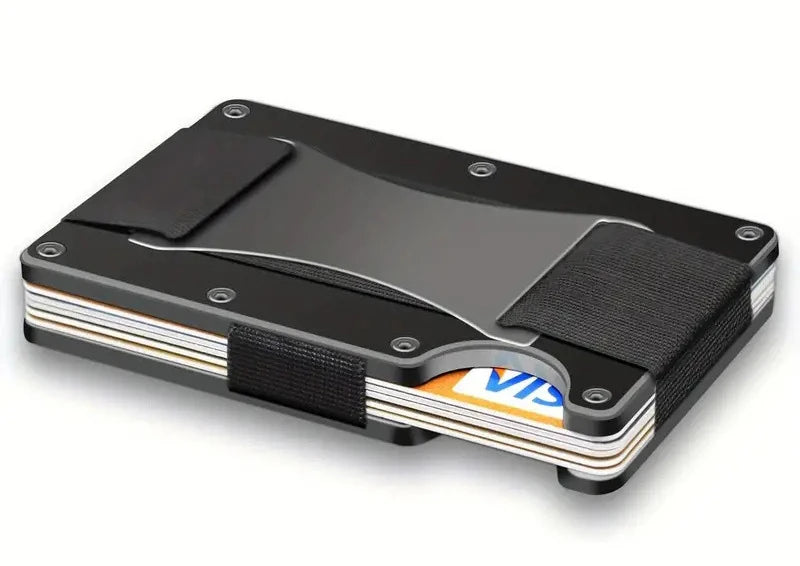 Slim RFID Protection High Quality Card Holder Men Women Aluminum Wallet Elasticity Back Pouch ID Credit Case Unisex Travel Purse