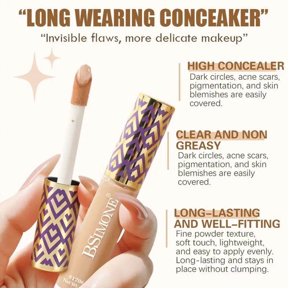 Korean Brand Natural Lasting Concealer Matte Oil Control High Cover Tears Acne Marks Spots Waterproof Liquid Foundation Makeup