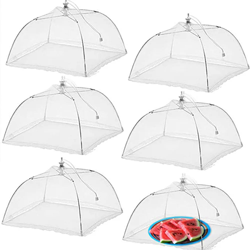 Kitchen Foldable Food Mesh Cover Anti-fly Umbrella Tent Cover Vegetable Fruit Breathable Insect-Proof Lid Food Protection Gadget