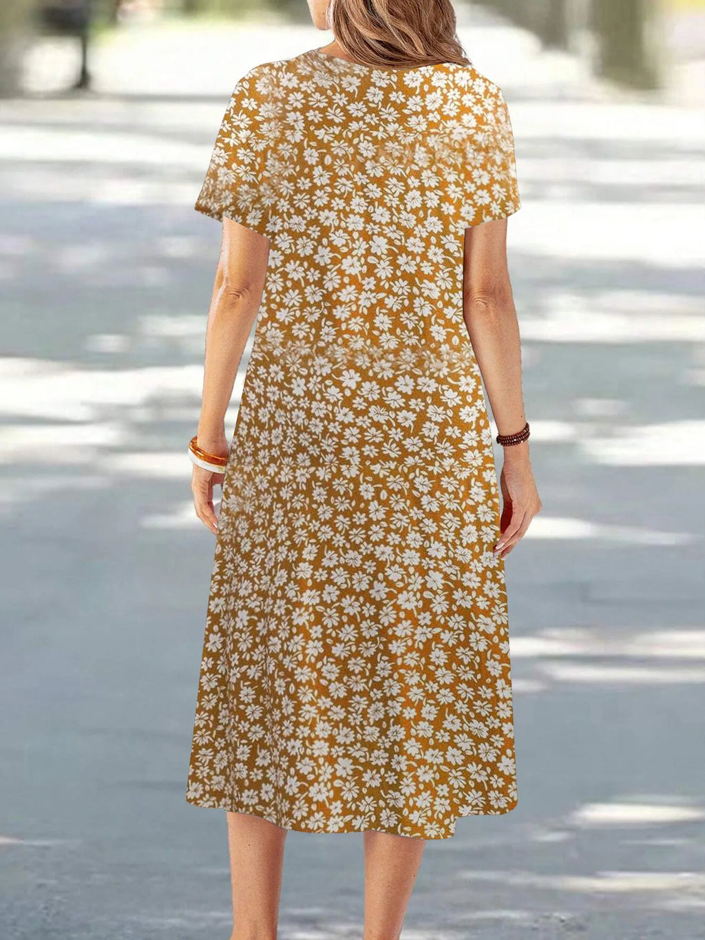 Casual Versatile High Quality round Neck T-Shirt Dress Fashionable Trendy Polyester Long Skirt Elegant Style All-Match Design