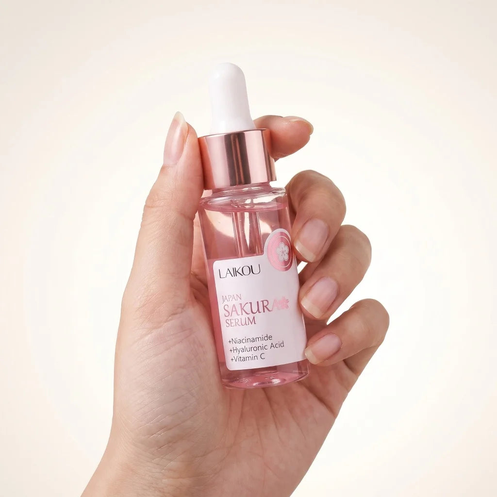 Sakura Serum Niacinamide Hyaluronic Acid Vitamin C Brightening Hydrating Moisturizing Glow Boost Daily Facial Skin Care Essence
