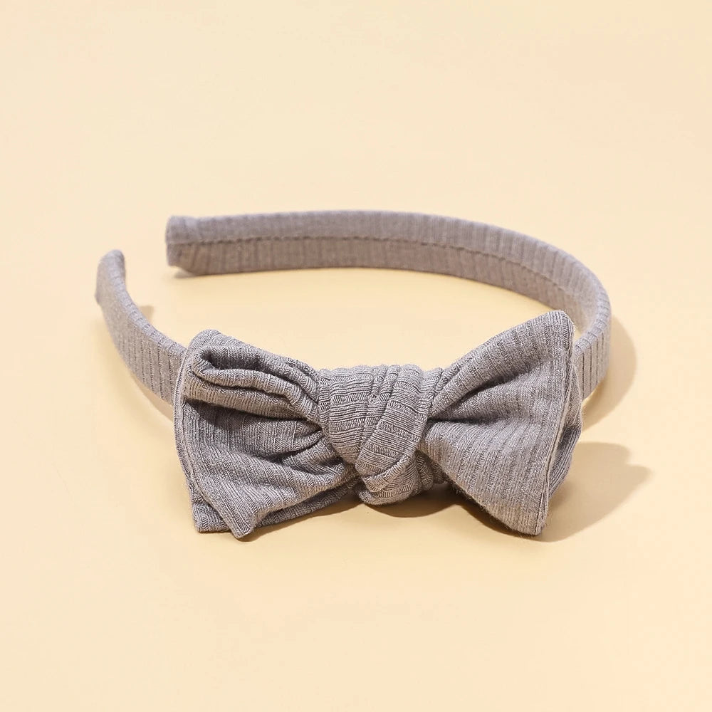 Baby Headband Solid Color Hair Hoop With Soft Atmospheric Bow For Newborns And Toddlers