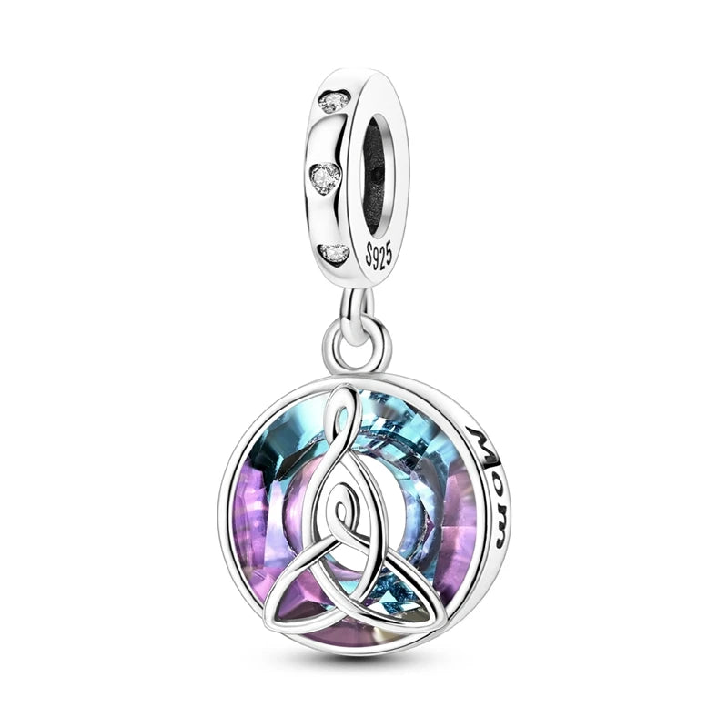 925 Sterling Silver Heart Charm Bead With Zircon Accent, GDTC Certified Fine Jewelry Gift For DIY Bracelet Makers