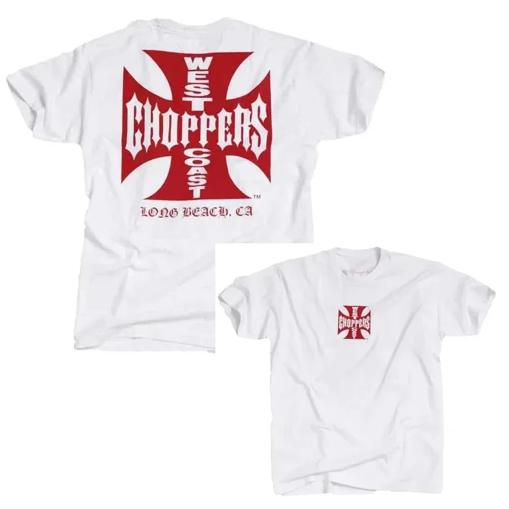 Retro Biker Cross Graphic T Shirt Men Women'S Black Cotton Oversized Short Sleeve Streetwear Casual Motorcycle Style Tee Tops
