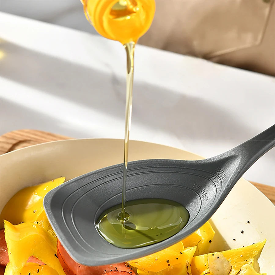 Silicone Kitchen Mixing Spoon - Non-Slip Grip Scraper Utensil