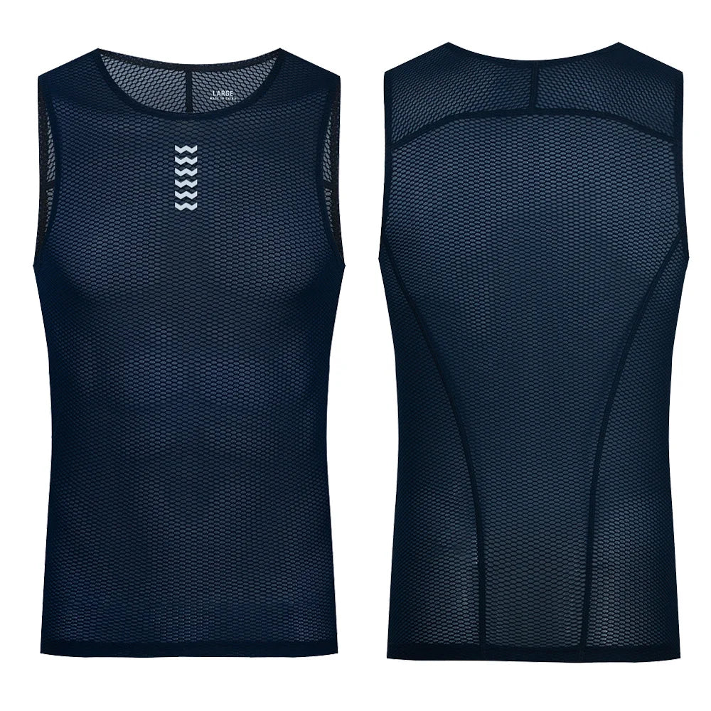 YKYWBIKE Men's Bicycle Vests Sleeveless Quick Dry Cycling Undershirt MTB Bike Base Layer Compression Bicycle Sport Jersey