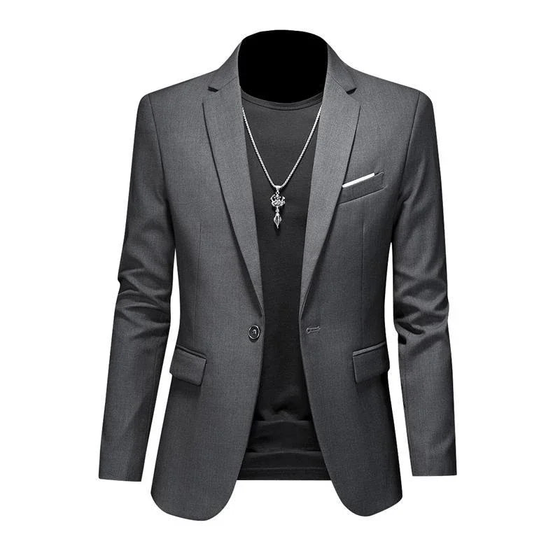 Boutique Fashion Mens Blazer Solid Color Premium High End Suit Jacket For Men Groom Wedding