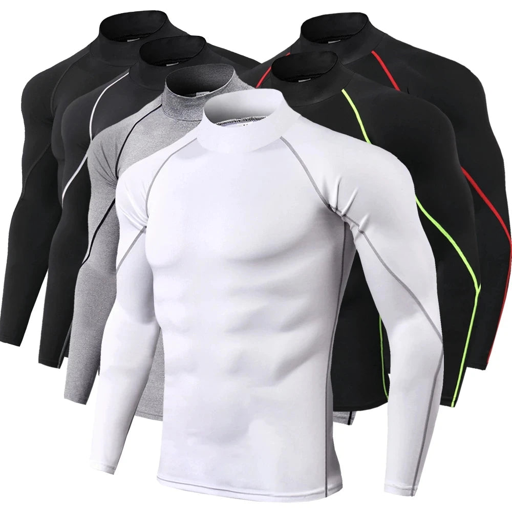 Men Bodybuilding Sport T-Shirt Quick Dry Running Shirt Long Sleeve Compression Top Gym T Shirt Men Fitness Tight Rashgard