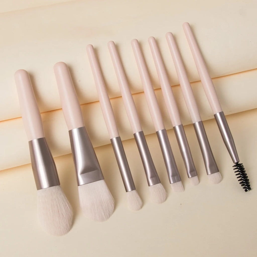 8Pcs Macaron Makeup Brushes Set Eye Shadow Foundation Women'S Cosmetic Brush Diy Blush Powder Blending Beauty Soft Make Up Tools