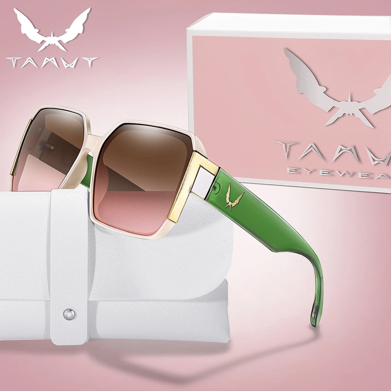 Fashion Sunglasses for Women Casual Square Shades with UV Protection for Daily wearing, Fishing, Driving, Golf, Travel With Box