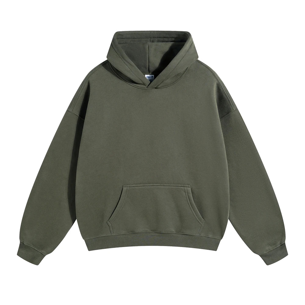 ZODF Men's Unisex Fleece Hoodie - 350gsm Oversized Winter Sweatshirt