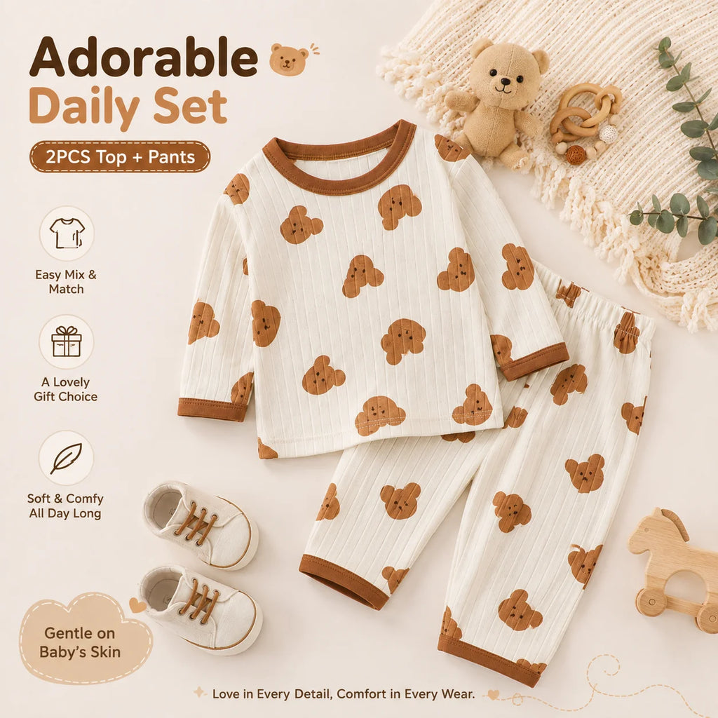 Baby Boy pajamas Children Loungewear Long Sleeve Pajamas Cute Deisgn Lightweight and Comfortable Fabric Sleepwear Outfit