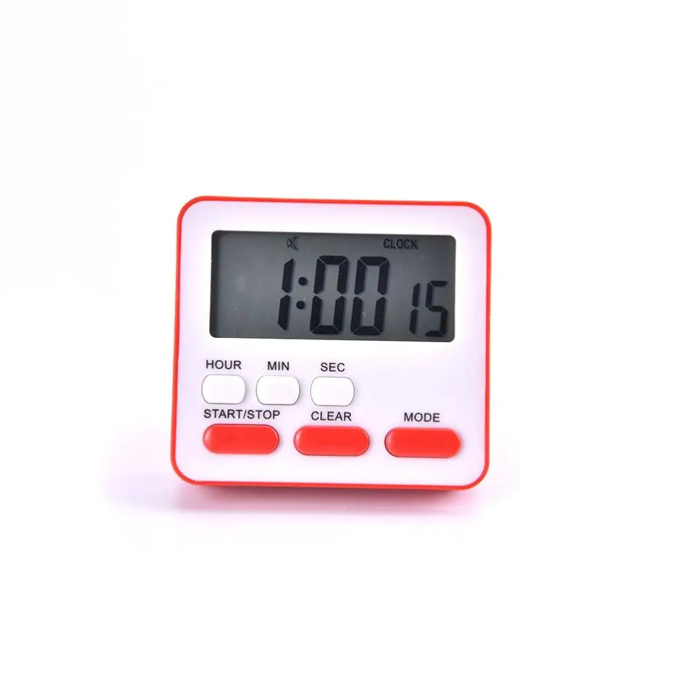 Kitchen Timer and Stopwatch with Flashing Light Alarm