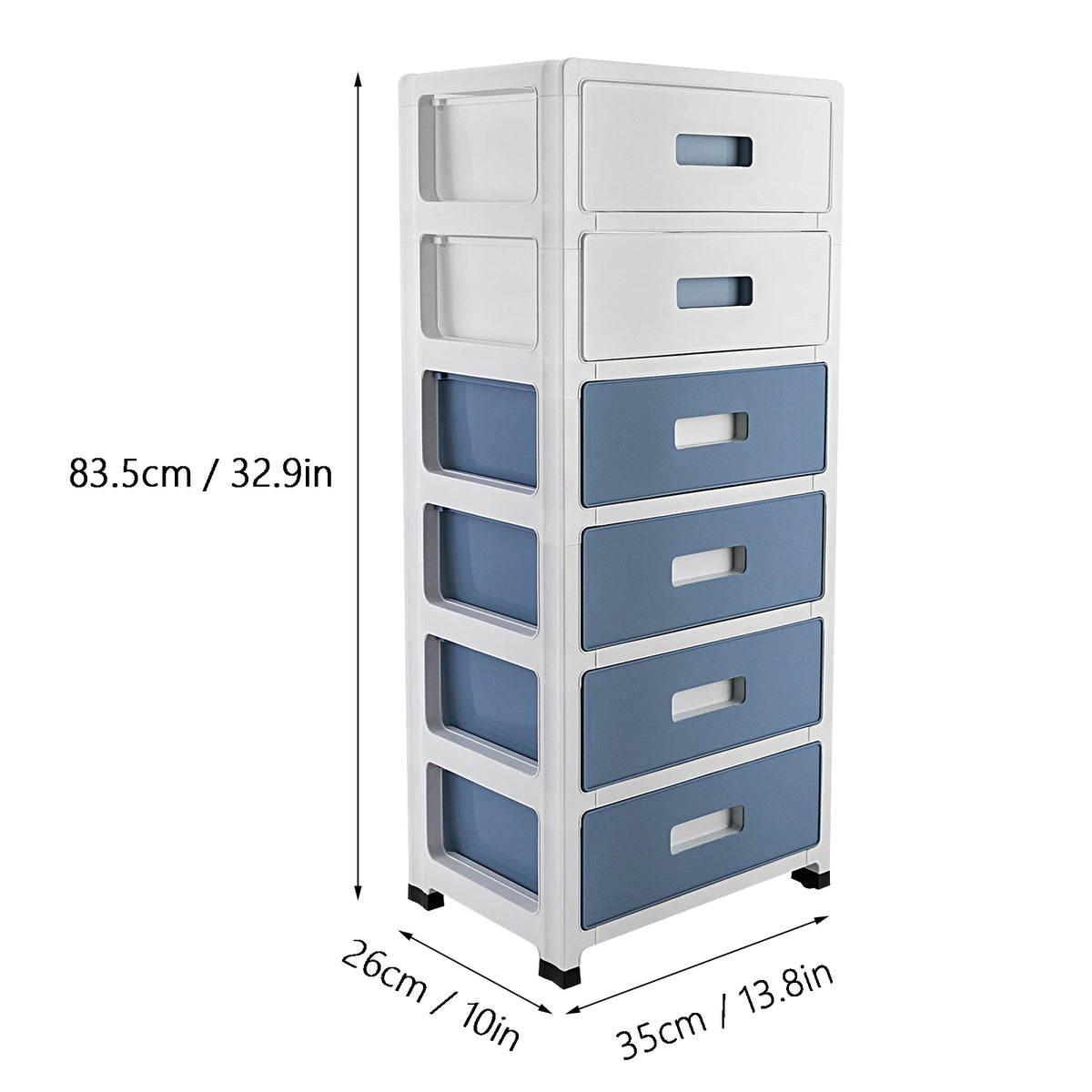 6 Tier Drawer Cabinet Plastic Drawer Tower Drawer Desktop Organizer For Kitchen Bathroom Living Room Bedroom Office 35*26*83.5cm