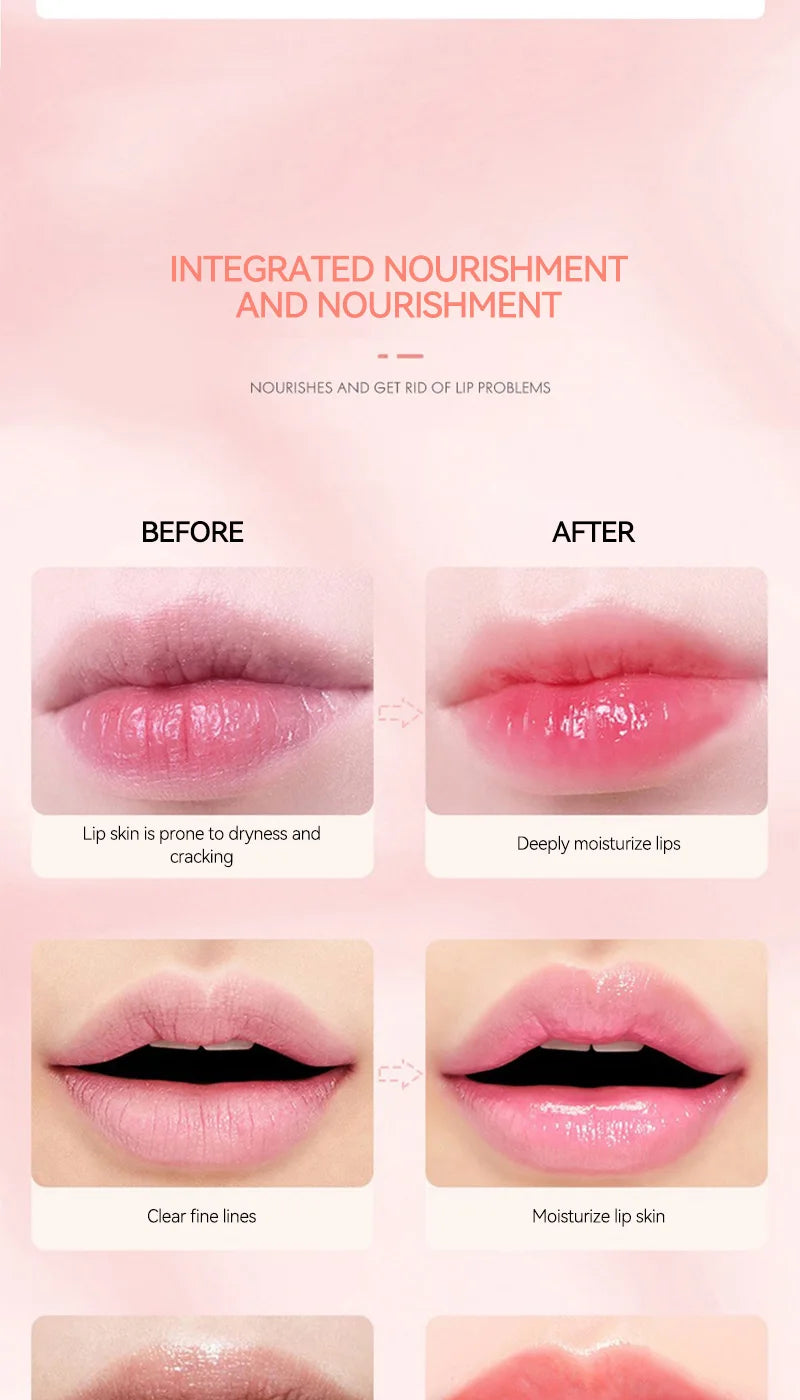 OMGA Color-Changing Lip Balm Jelly Lipstick Moisturizing Waterproof Hydrating Temperature-Sensitive Peach Flavor,Smooth Lips