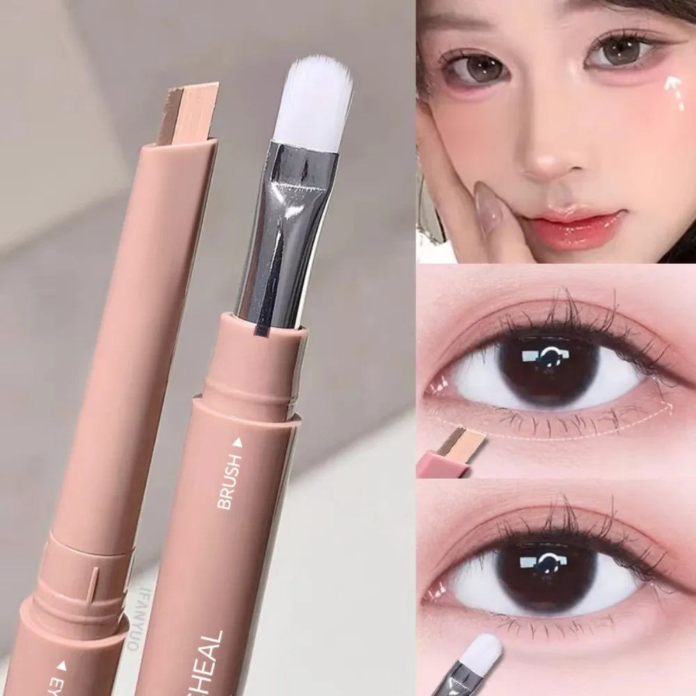 2 in 1 Bicolor Lying Silkworms Pencil Nude Pink Under-Eye Matte Highlighting Shadow Pencil Eyeshadow Brightening Makeup Pencil