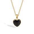 1pc Heart Shaped Pendant Natural Tiger's Eye Quartz Gem Necklace Reiki Healing Accessories Valentine's Day Gift For Woman