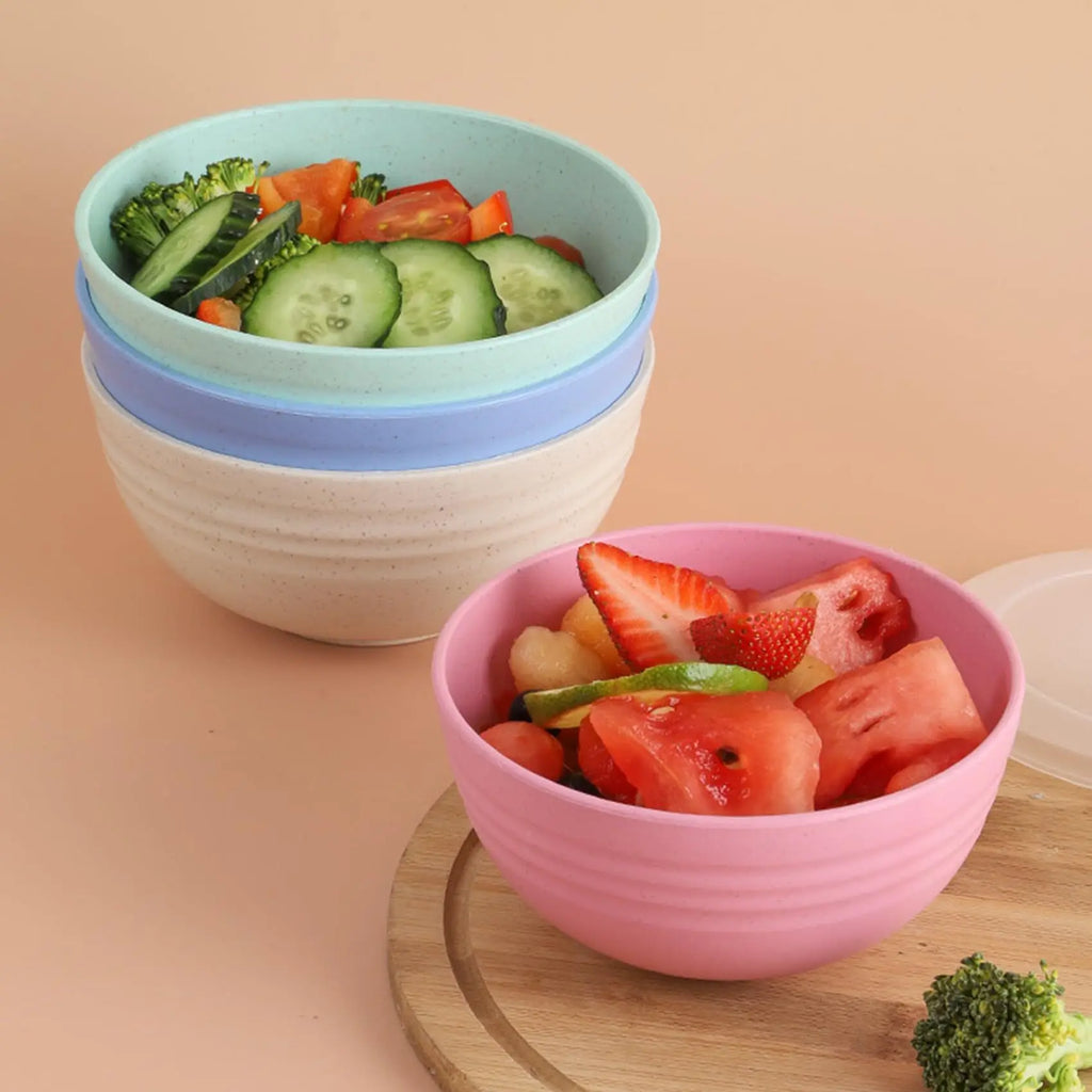 4-Piece Non Fragile Grain Bowl Set - 24 Ounce PP Plastic Bowl for Soup/Rice/Grains - Microwave and Dishwasher Safe