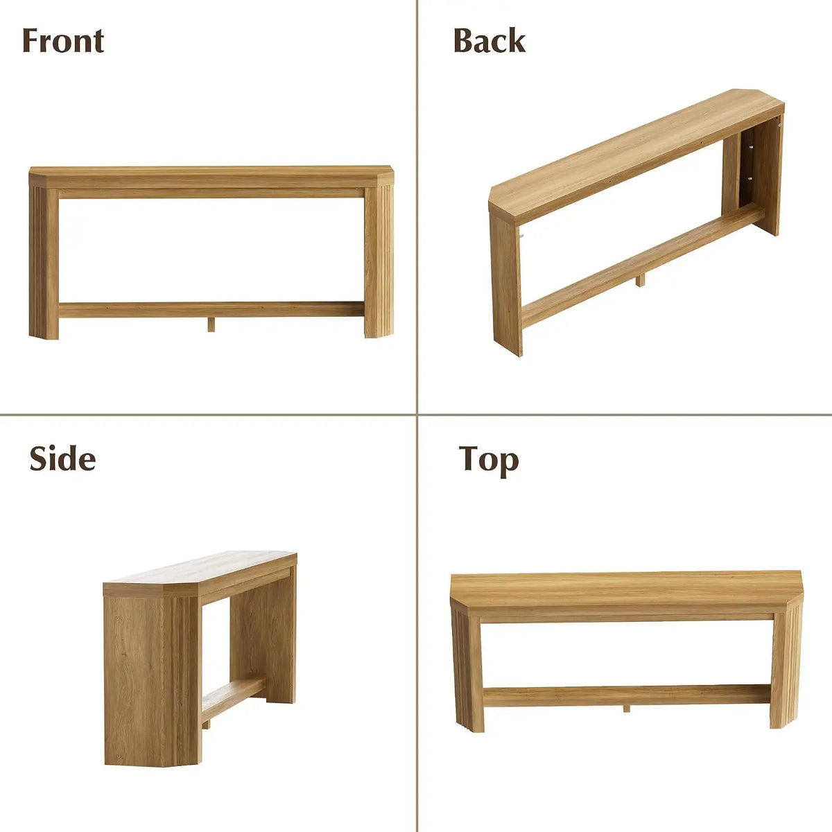 70" Console Table, Narrow Long Sofa Table with Open Storage, Easy Assembly for Entryway & Living Room, Light Brown, Customized