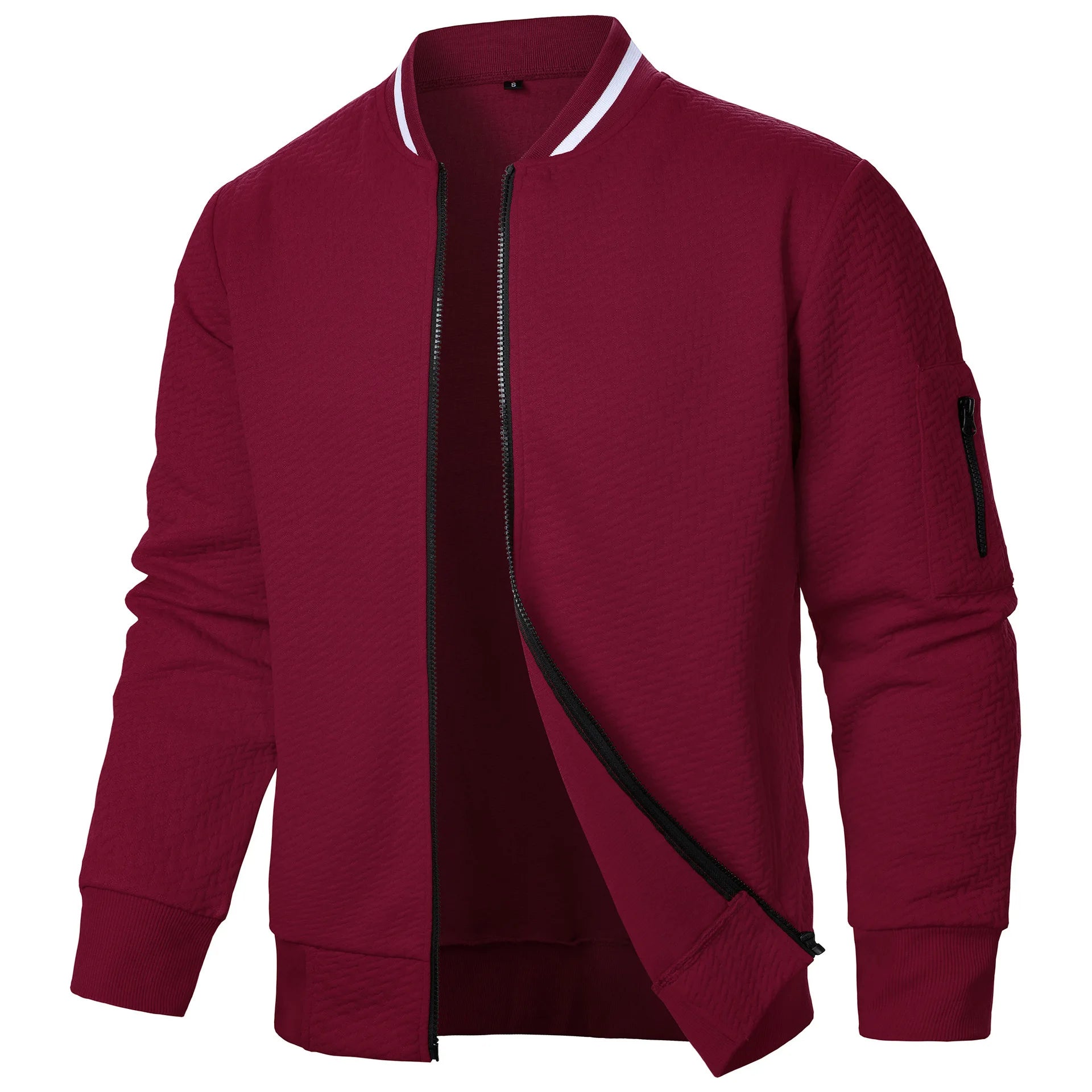 New Men's New Zip Stand Collar Sweatshirt Jacket Men's Casual Jacquard Cardigan Sweatshirts Baseball Jackets Men Clothing