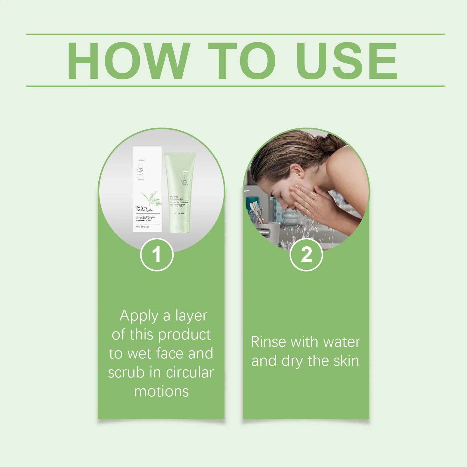 Hoygi Purifying Exfoliating Gel Remove Dead Skin Shrink Pores Oil Control Remove Blackheads Nourishing Face Exfoliating Gel 60g