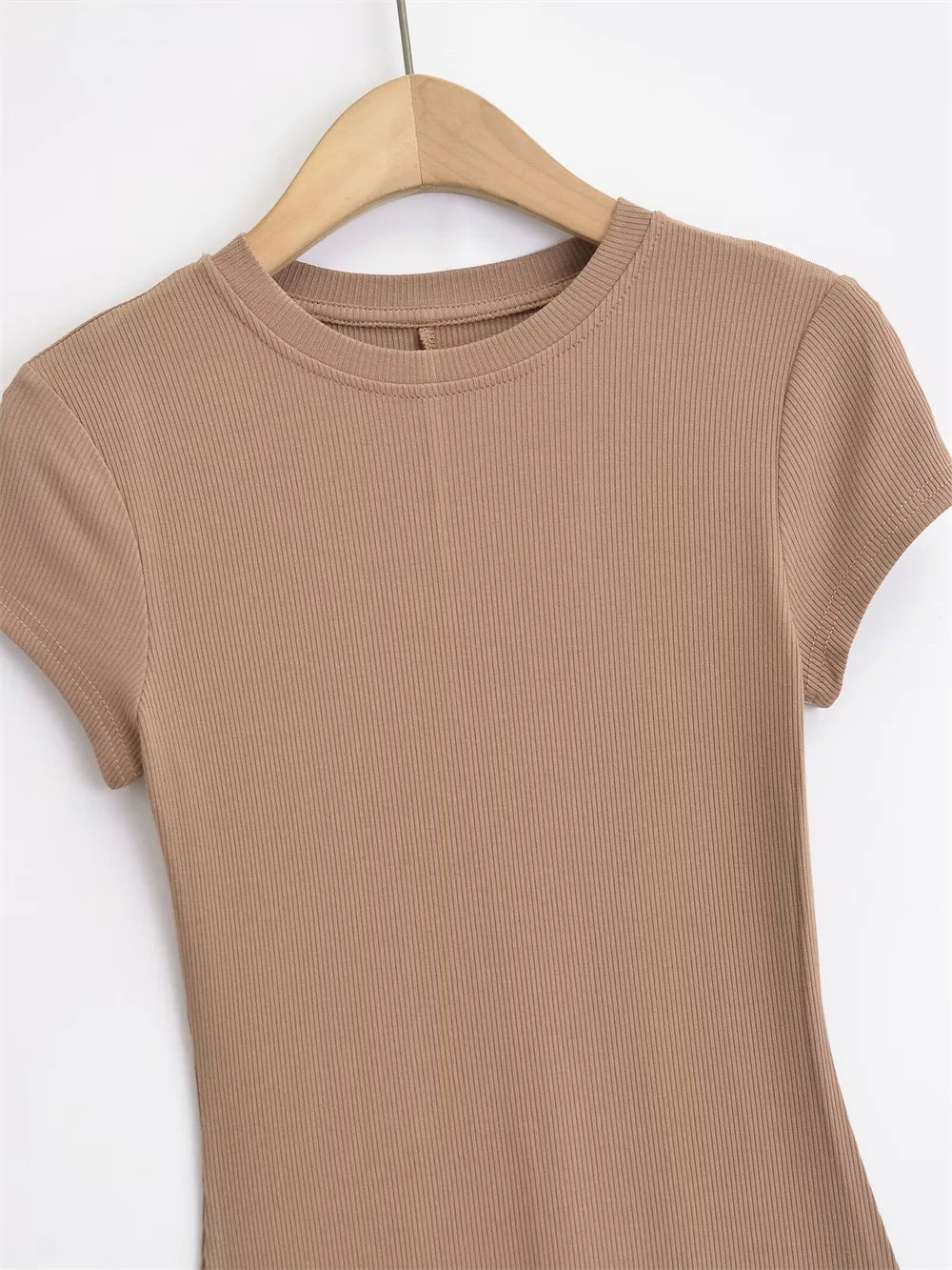 Short Sleeve Women Long Dresses Thin Style Crewneck Summer Solid Color Dress Commute Short Sleeve New Leisure Women Dress