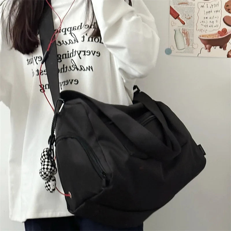 2026 New Women Large Capacity Canvas Crossbody Travel Tote Bag Casual Shoulder Messenger Bag Sports Yoga Satchel Handbags Female