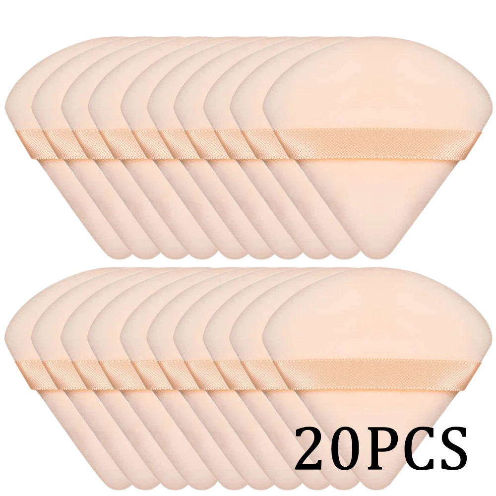 Triangle Velvet Powder Puff Set For Wet And Dry Makeup Puffs Twenty And Thirty Pieces Pro Beauty Tool