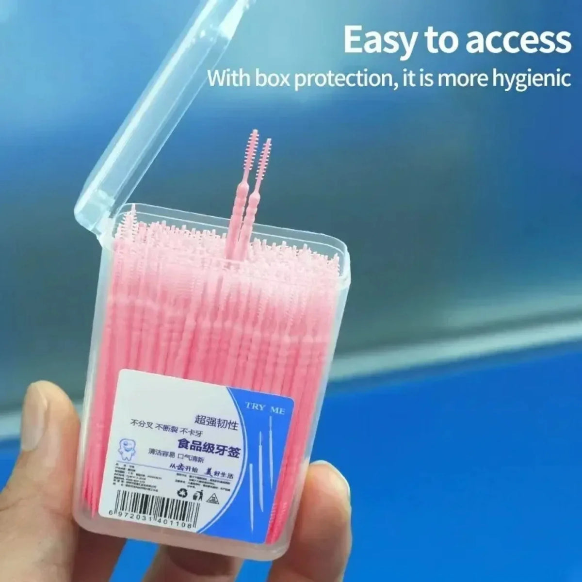 Portable Dental Floss Picks - 100-Piece Disposable Set