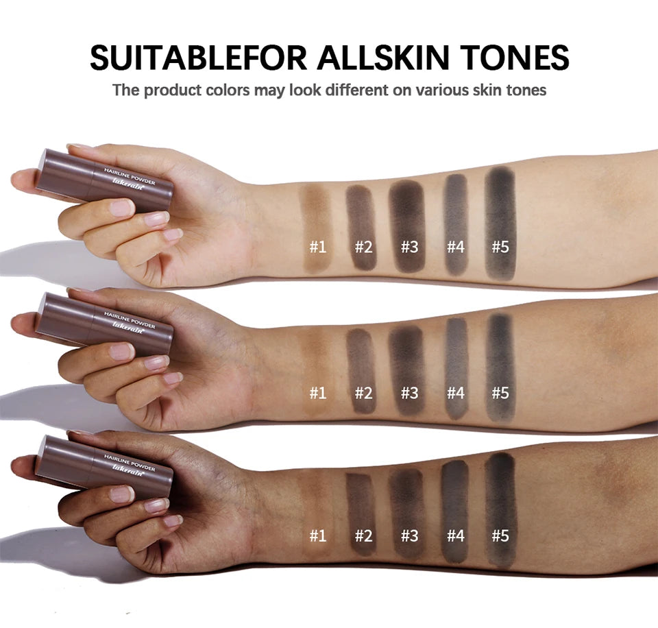 Hairline Shadow Powder Waterproof Sweat-proof Hairline Root Cover Up Filling Hair Natural Black Brown Eyebrows Contour Stick