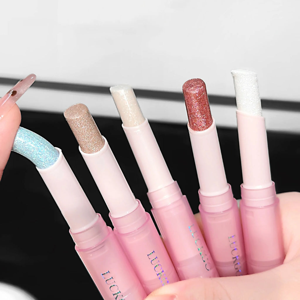 Jelly Brightening Eye Shadow Stick - Shimmer Creamy Eye Crayon, Easy-Blend Long-Lasting With Twist-Up Applicator