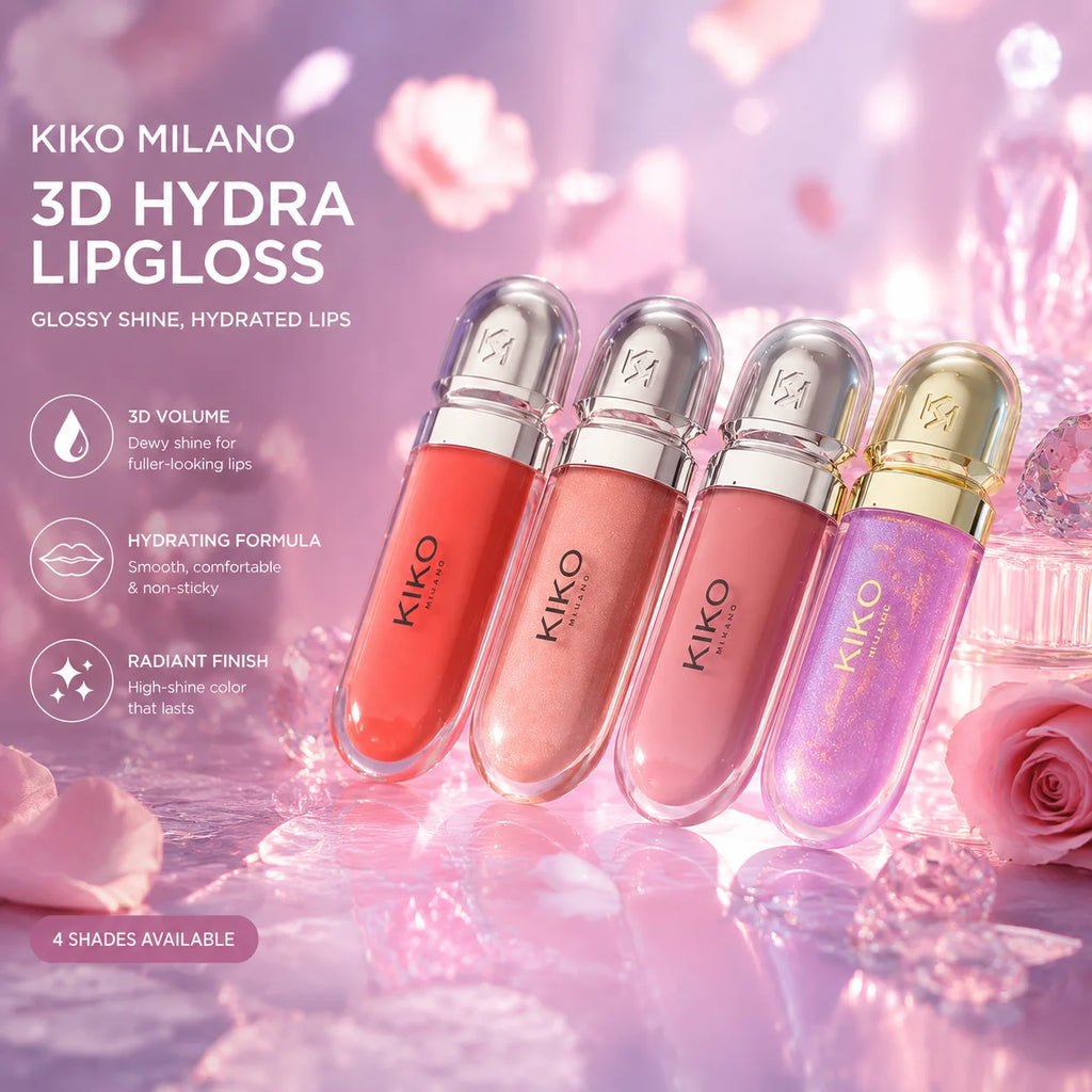 Fashion KIKO Single Headed Lipstick Transparent Mirror Lip Gloss Colorful Lasting Diamond Non-Fading Sexy Plump Lip Glaze Makeup