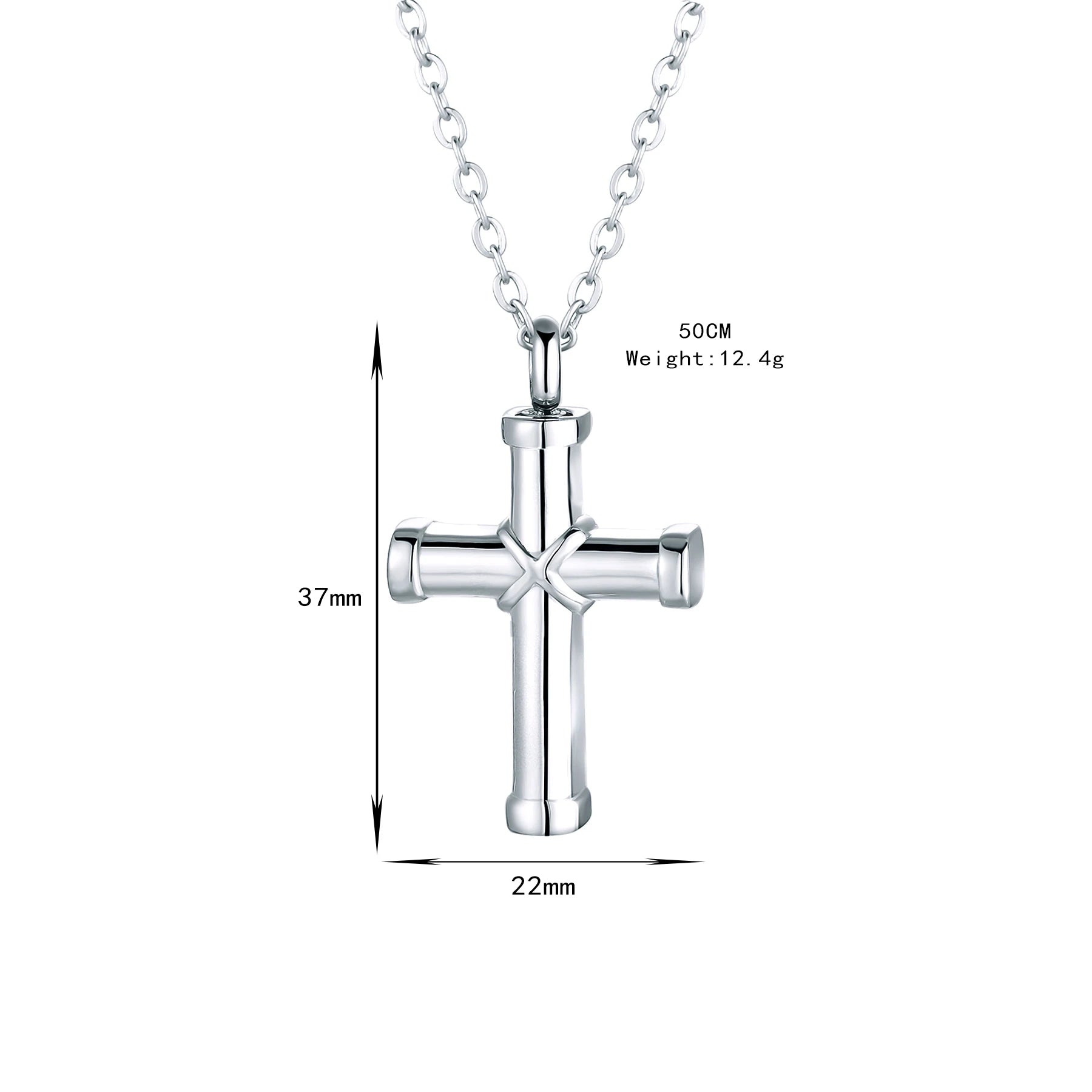 Cremation Jewelry for Ashes for Human Keepsake Stainless Steel Cross Memorial Pendant Cremation Urn Necklace for Human Ashes