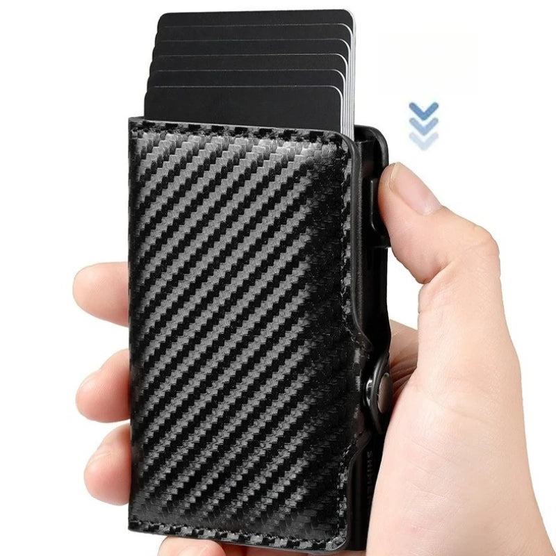 RFID Blocking Credit Card Holder Minimalist Men Wallet Carteira Masculina Money Bag Carbon Fiber Id Bank Cardholder Coin Purse