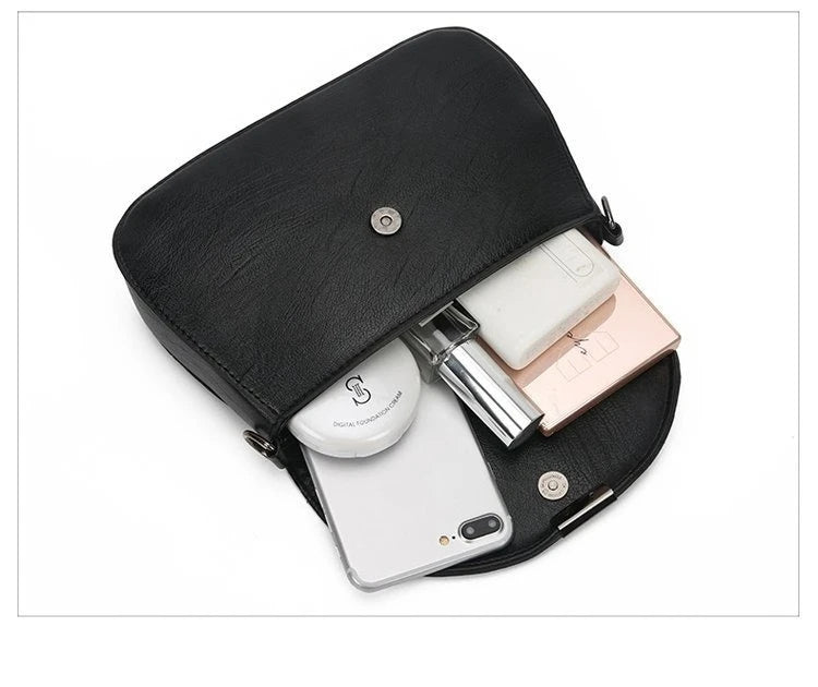 Retro Small Square Crossbody Purse Soft PU Leather Adjustable Strap Daily Work Travel Flip Cover Handbag Shoulder Bag for Women