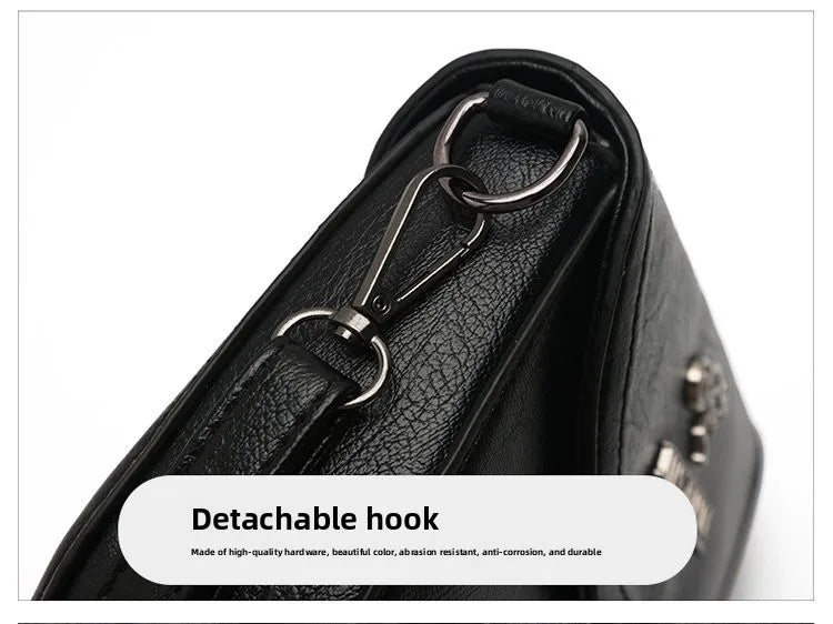 Retro Small Square Crossbody Purse Soft PU Leather Adjustable Strap Daily Work Travel Flip Cover Handbag Shoulder Bag for Women
