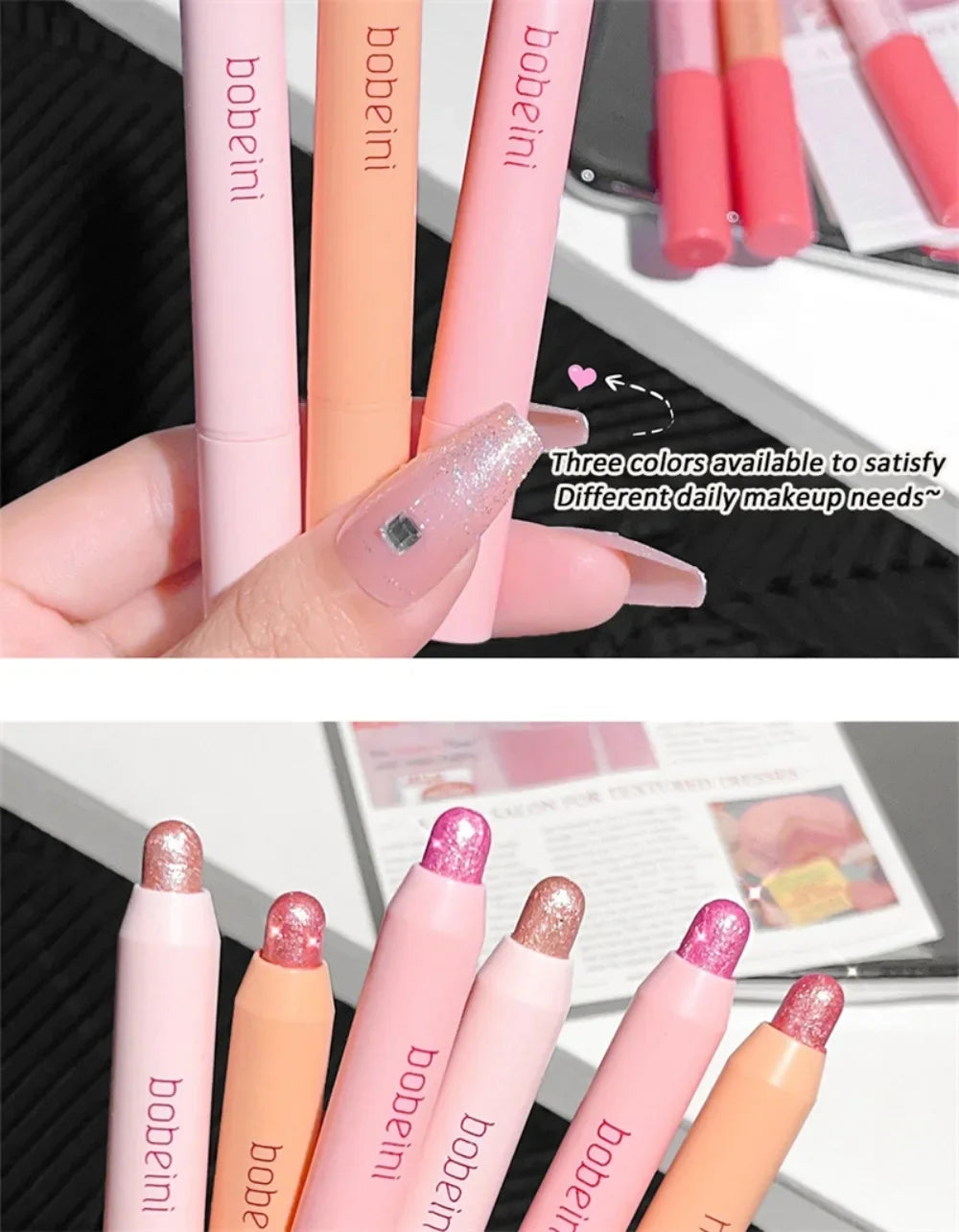 Pearlescent Eyeshadow Stick Pencil Glitter Eyeshadow Waterproof Shimmer Silkworm Liner Pen High-gloss Cosmetics Beauty Makeup