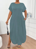 Plus Size Talla Grande Summer Long Dresses 2025 Casual Beach Maxi Loose Women's Dresses Comfortable Evening Gowns