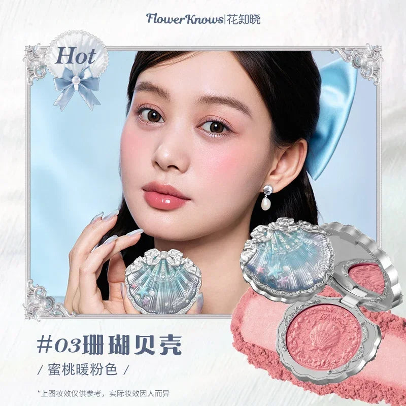 Flower Knows Shells Jewel Collection Embossed Silk Satin Blusher 5g